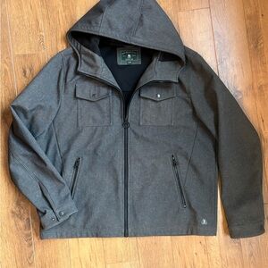 G.H. Bass & Co. Charcoal Gray Soft Shell Hooded Jacket Coat. Size XL